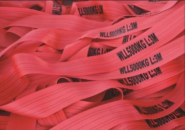 satın al WLL 5T 150mm Kırmızı Polyester Kargo Dokusu EN1492-1 Yüksek Kopma Mukavemeti online manufacture