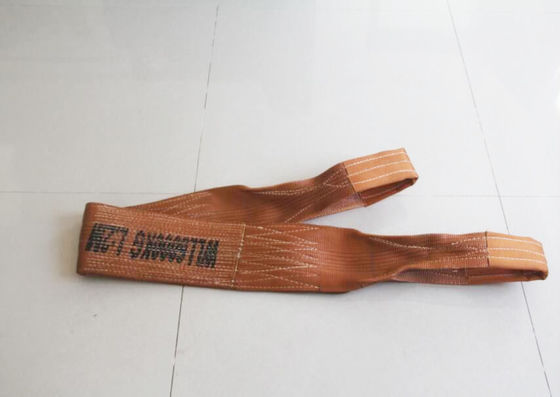 satın al Yumuşak Kırılgan Ekipmanları Poliester 6000kg Düz Ağ kaldırma Sling / Poliester Dokuma Gözle Göz Webbing Sling online manufacture