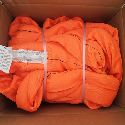 satın al Ceket Dimi Örgü Polyester Yuvarlak Sapan Sonsuz Turuncu Renk Dikey 40000 LBS online manufacture