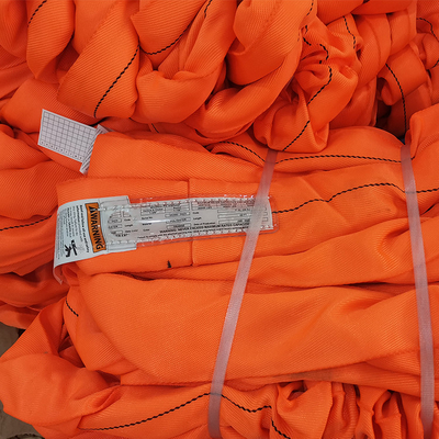 satın al Good Chemical Resistance Polyester Lifting Sling in Orange for Heavy Duty Lifting online manufacture